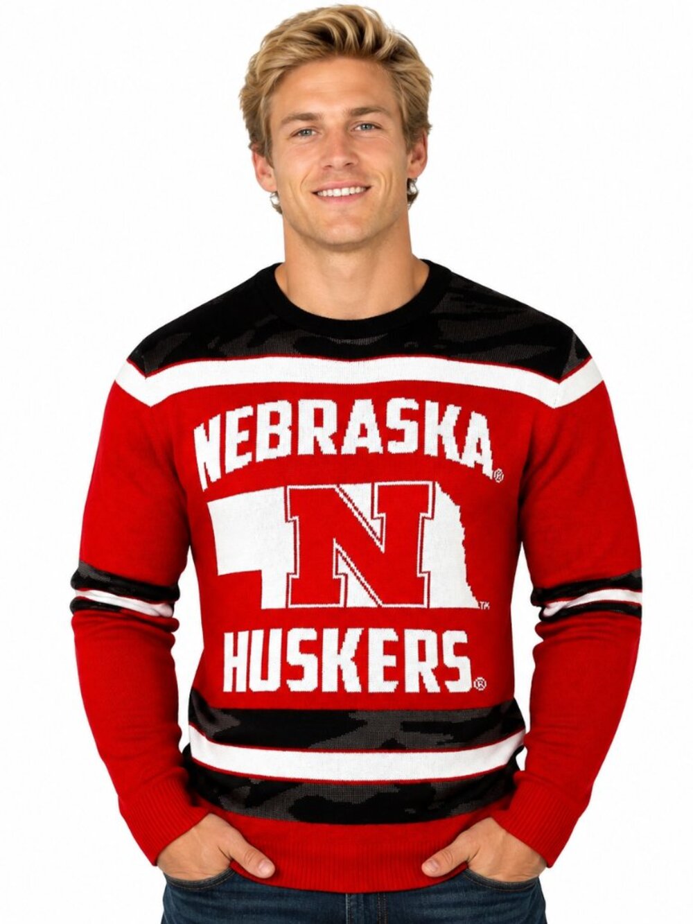 Nebraska Cornhuskers Glow In The Dark Sweater Size Small